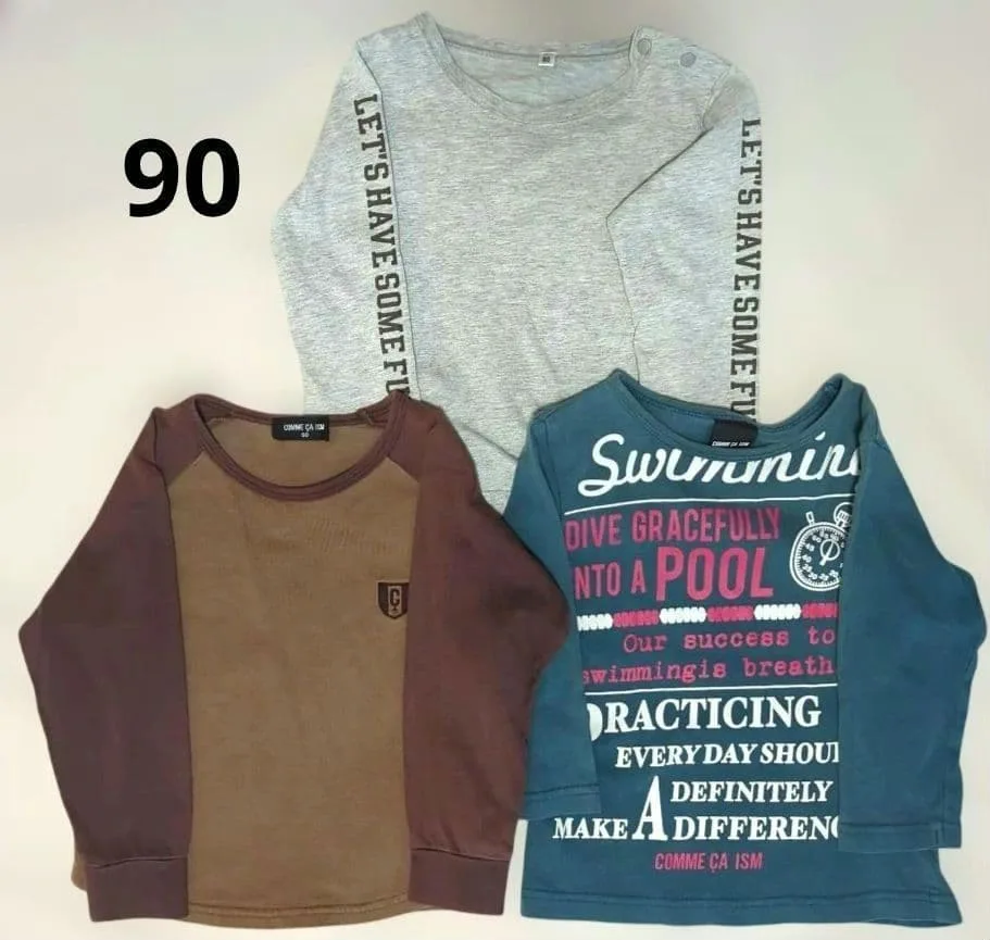 長袖カットソー 90cm 3枚セット