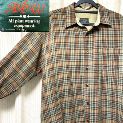 A.P.W. チェック柄 長袖ネルシャツ 古着シャツ