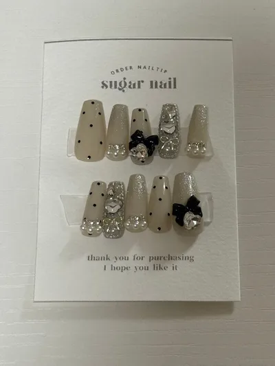 sugar nail ネイルチップ ドット リボン