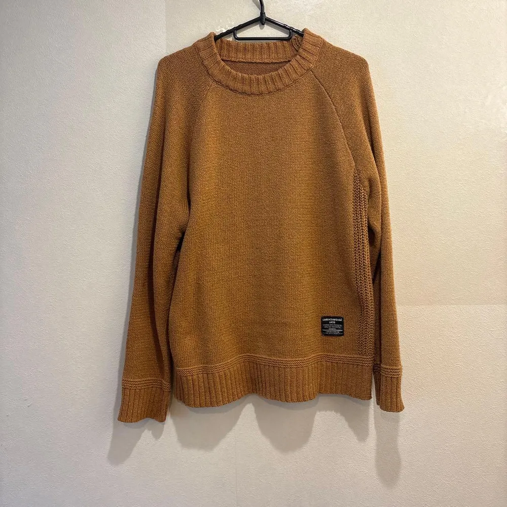 エルボーパッチ ニット セーター ブラウン XL