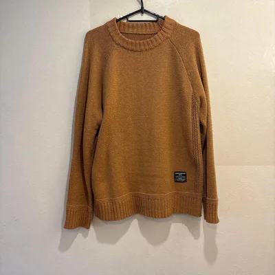エルボーパッチ ニット セーター ブラウン XL