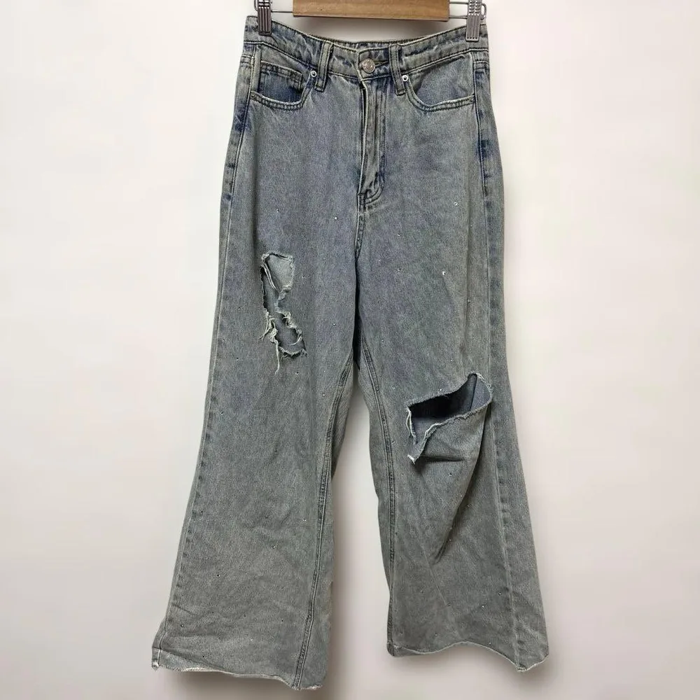 JUMELLE "Crash bijou denim pants size S"