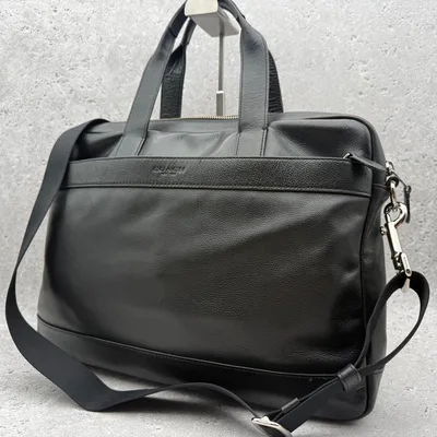 美品 COACH ハミルトン 2way ビジネスバッグ シボ革 ブラック A4可