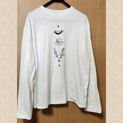 アンカースミス 長袖Tシャツ ロングTシャツ デザインプリント 丸首 ミドル丈