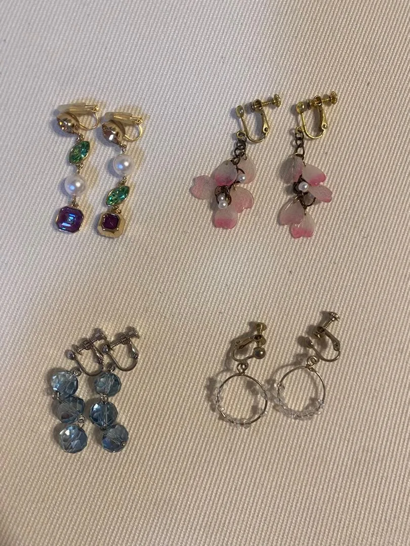 イヤリング 4点セット(うち2点ハンドメイド品)