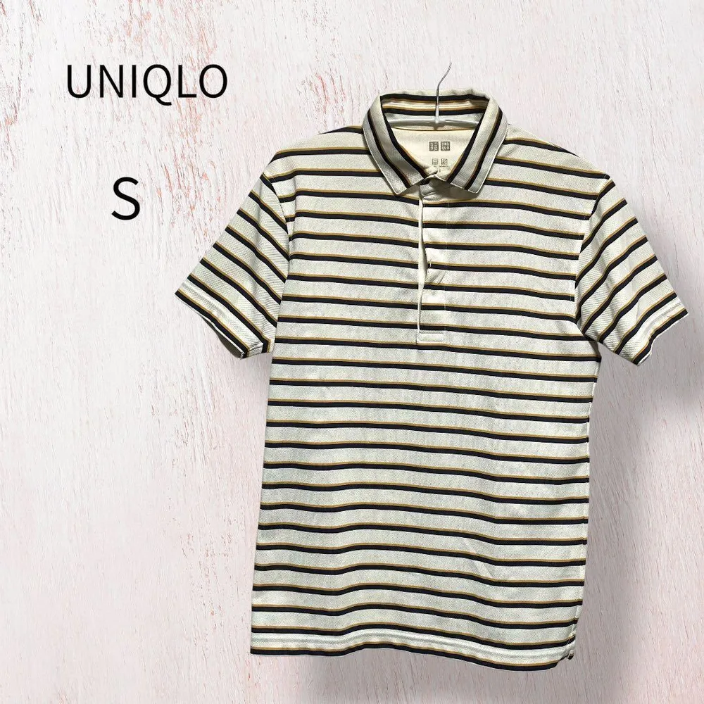 UNIQLO ユニクロ ポロシャツ S ボーダー 半袖 コットン メンズ