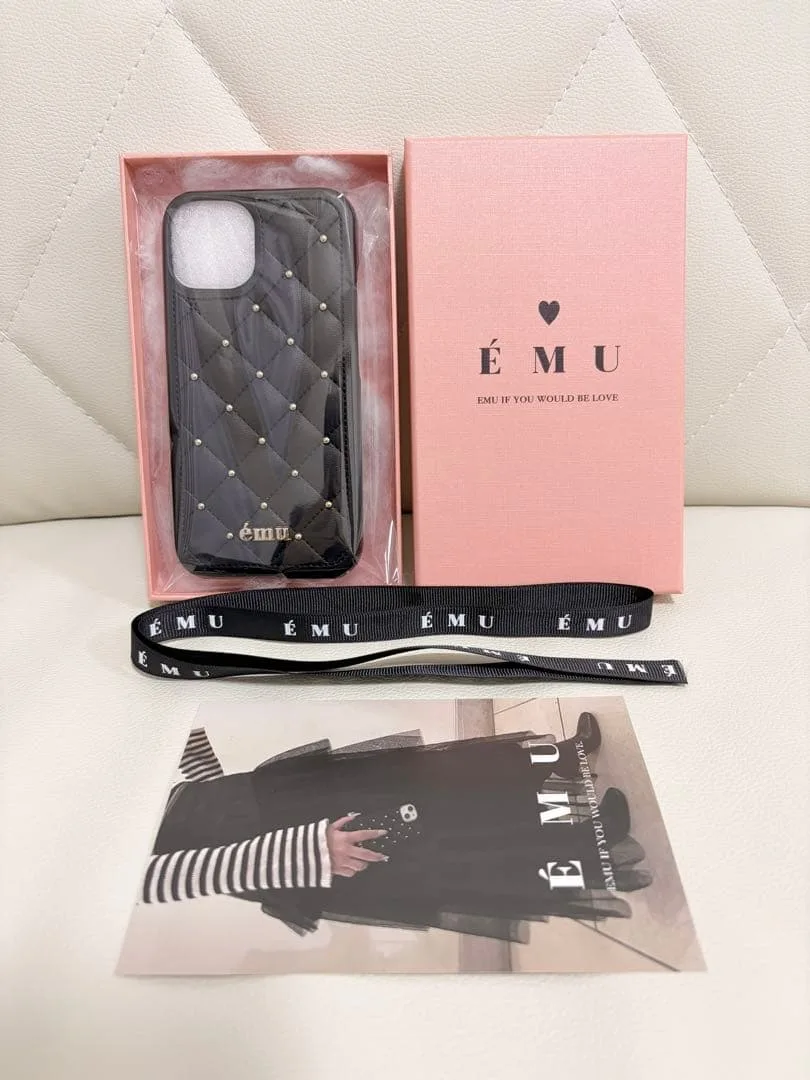 EMU 新品未使用 スマホケース ブラック キルティング