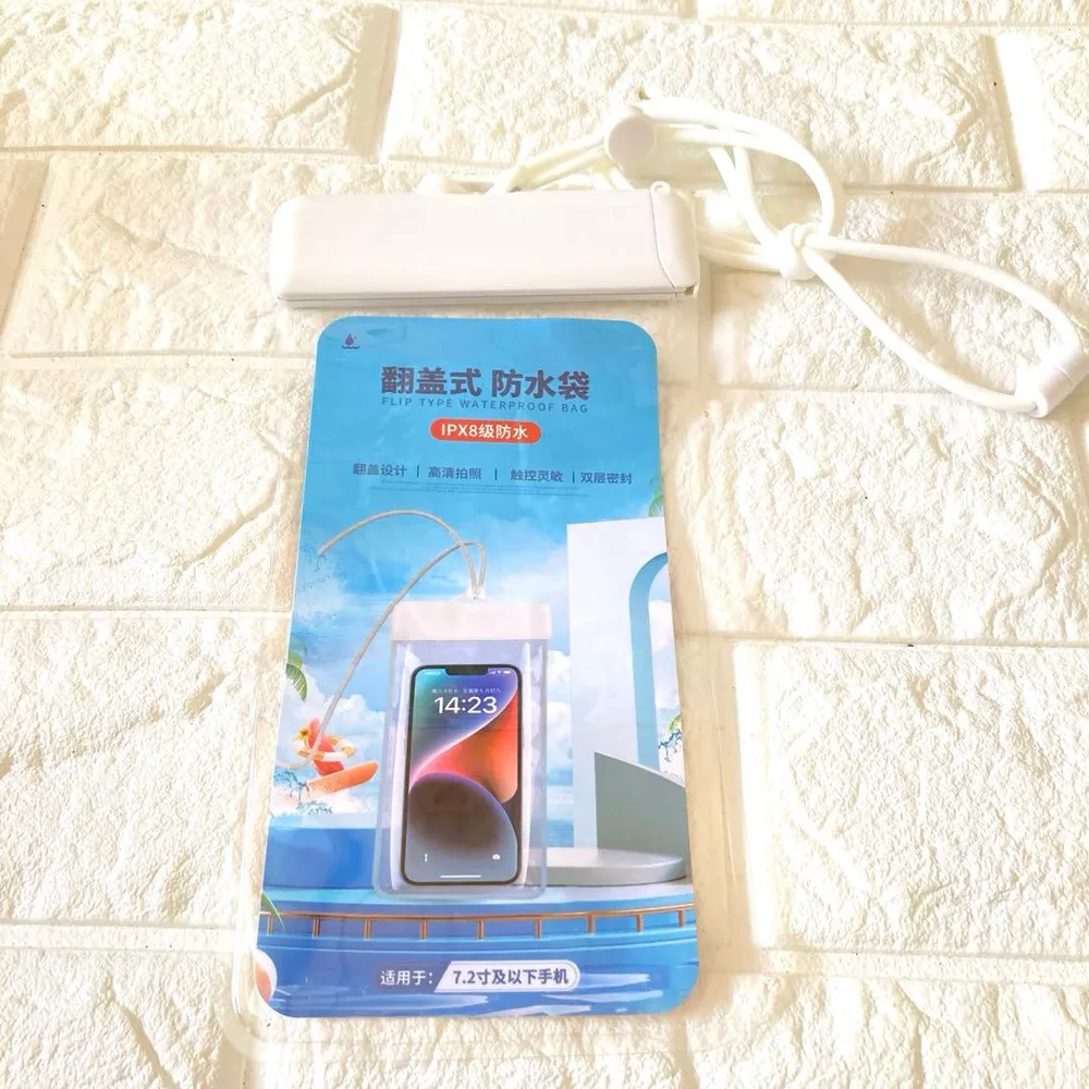 防水スマホケース 7.2インチ以下対応 ホワイト154