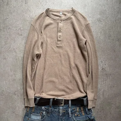 archive henry neck uhiqlo thermal ロンT