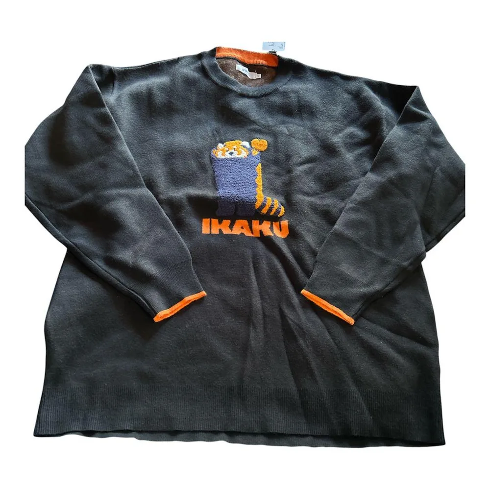 New graniph sweatshirt IKAKU embroidery black L size