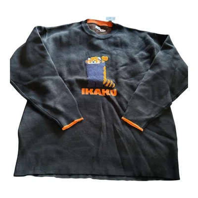 New graniph sweatshirt IKAKU embroidery black L size