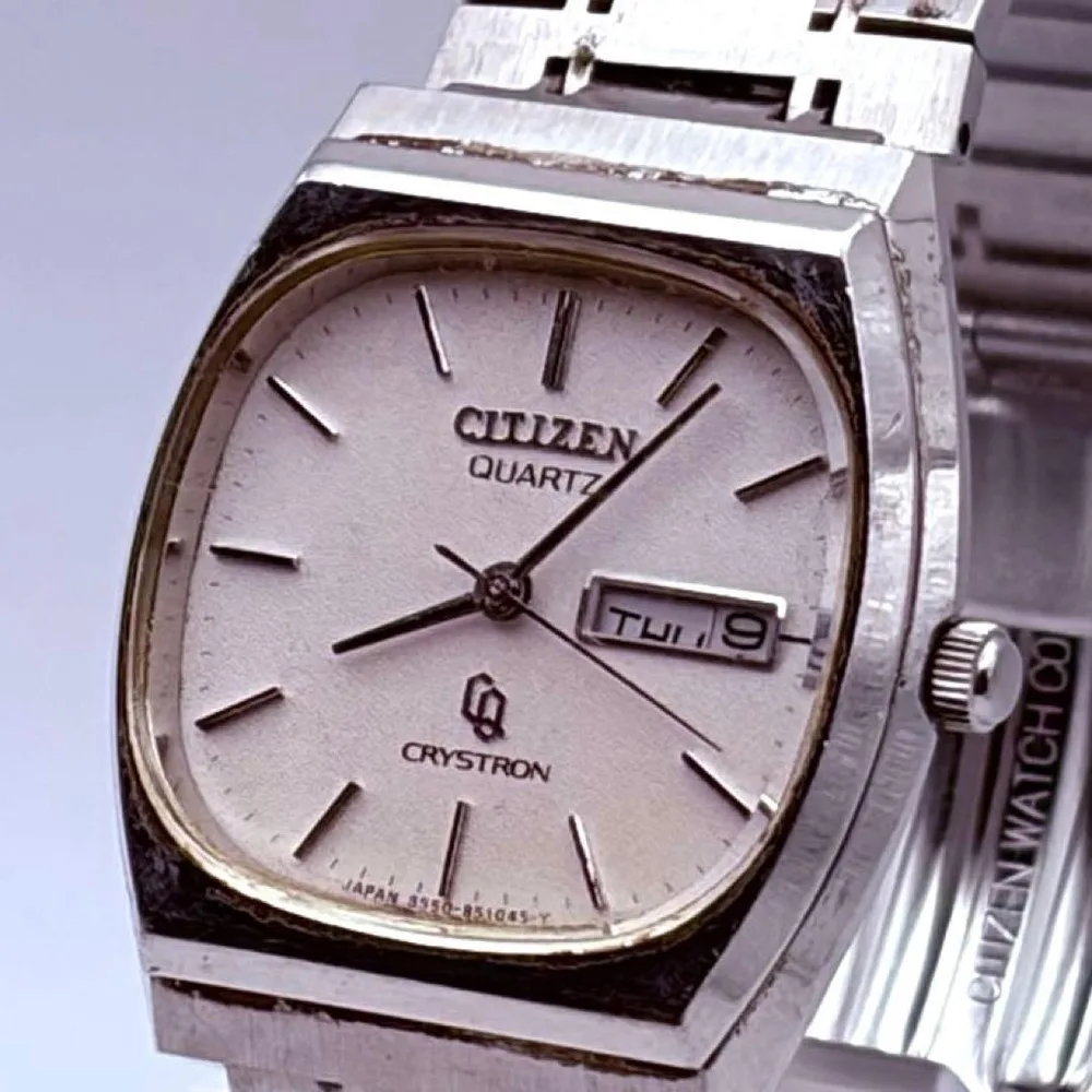 動作未確認 CITIZEN CRYSTRON メンズ 腕時計 ヴィンテージ