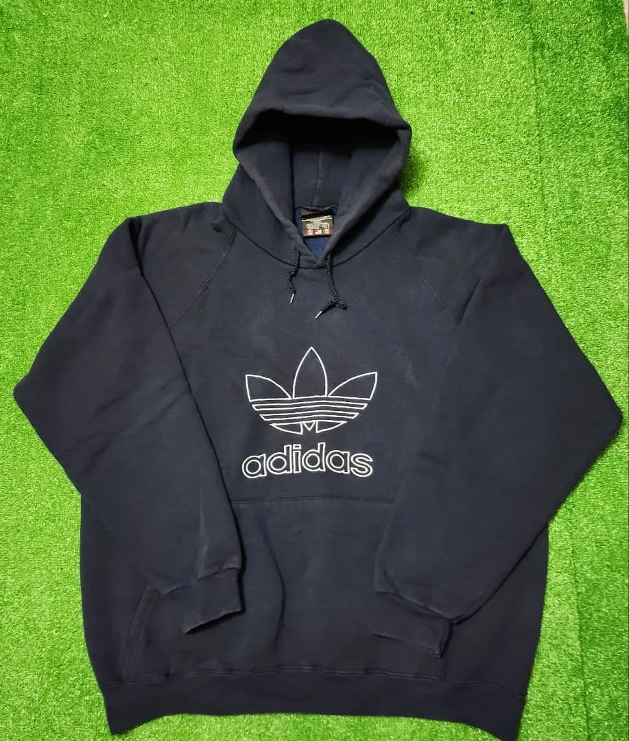 USA製 adidas アディダス パーカー ネイビー L