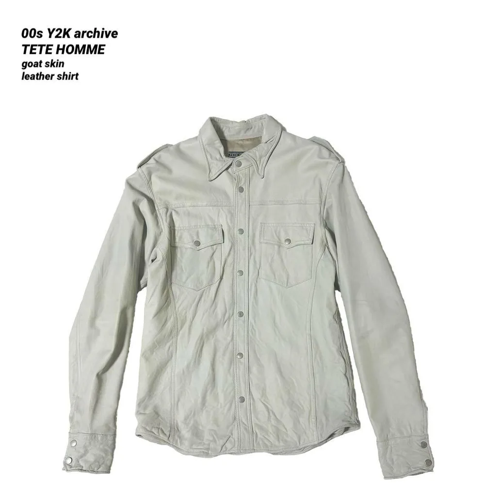 00s Y2K archive TETE HOMME ゴートスキン レザーシャツ