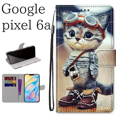 Google Pixel 6a 手帳型ケース 猫デザイン
