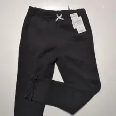 黒 ロングパンツ 裏起毛 130cm