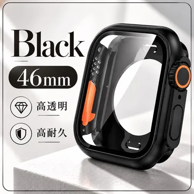 Apple Watch ケース 46mm ブラック フルカバー 防水 全面保護