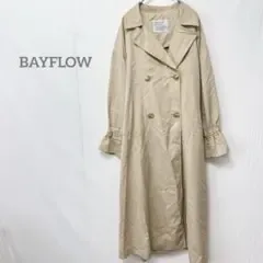 【ベイフロー】トレンチコート ロングコート ベージュ ダブルボタン サイズ2