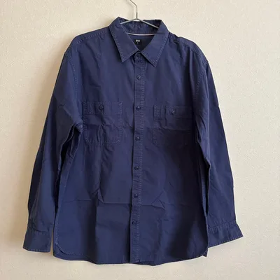 UNIQLO ネイビー 長袖シャツ XLサイズ