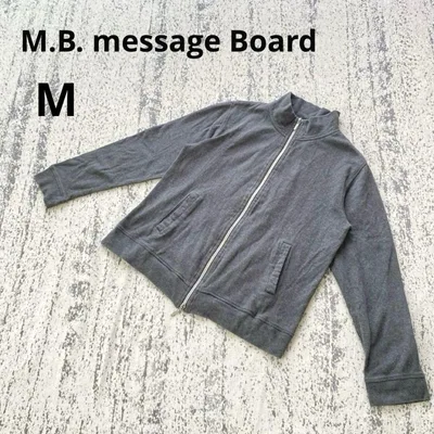 メッセージボード ジップアップジャケット M ダークグレー コットン 羽織