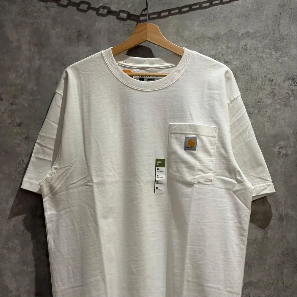 新品 タグ付き Carhartt ポケットTシャツ M 無地 未使用 ホワイト
