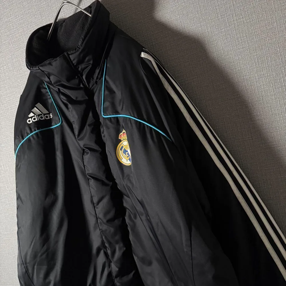 adidas ロングベンチコート 中綿 レアルマドリード ブラック XL程度