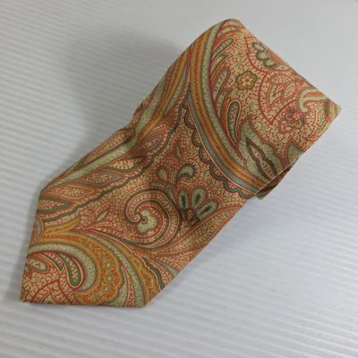 ETRO Milano ペイズリー柄 ネクタイ オレンジ系