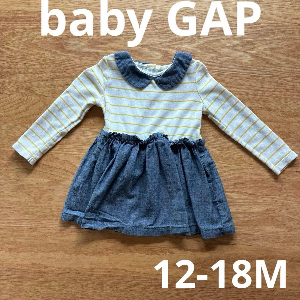 babyGAP 12-18month 長袖 ボーダーワンピース 美品 80㎝