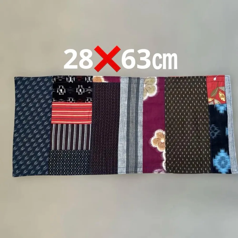 ハンドメイド 和柄 パッチワークマット 古布 藍染風 敷物 インテリア
