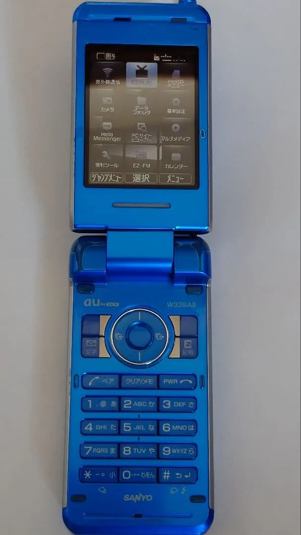 SANYO W63SA 青色 折りたたみ式携帯電話