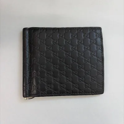 GUCCI グッチ マネークリップ シマレザー 二つ折り財布