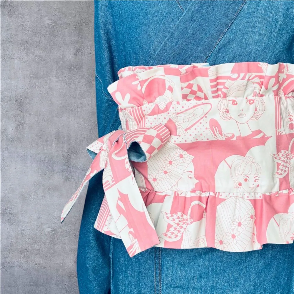 Ü☆Handmade☆rubanÜ帯 ガールズコレクション・ピンク✖️デニムブルー