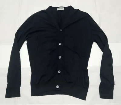 JOHN SMEDLEY カーディガン メンズ ブラック コットン 【M】