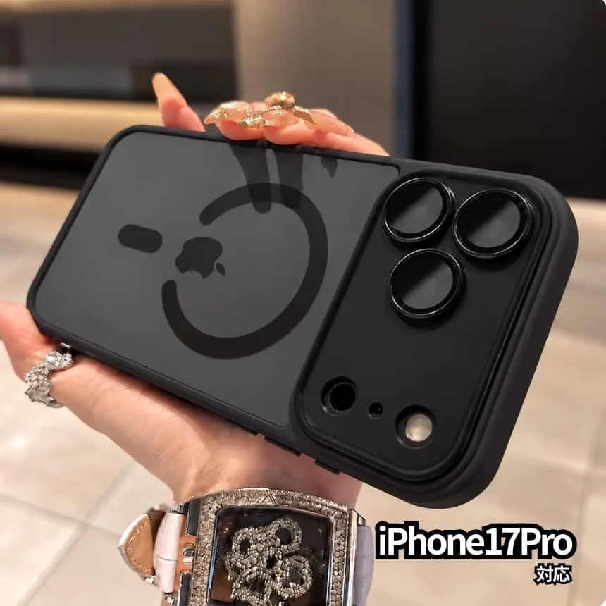 iPhone17Pro ケース MagSafe対応 マットブラック 黒