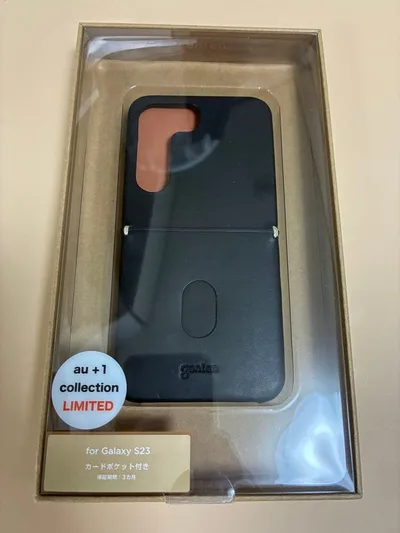 genten Galaxy S23 ケース レザー カードポケット付