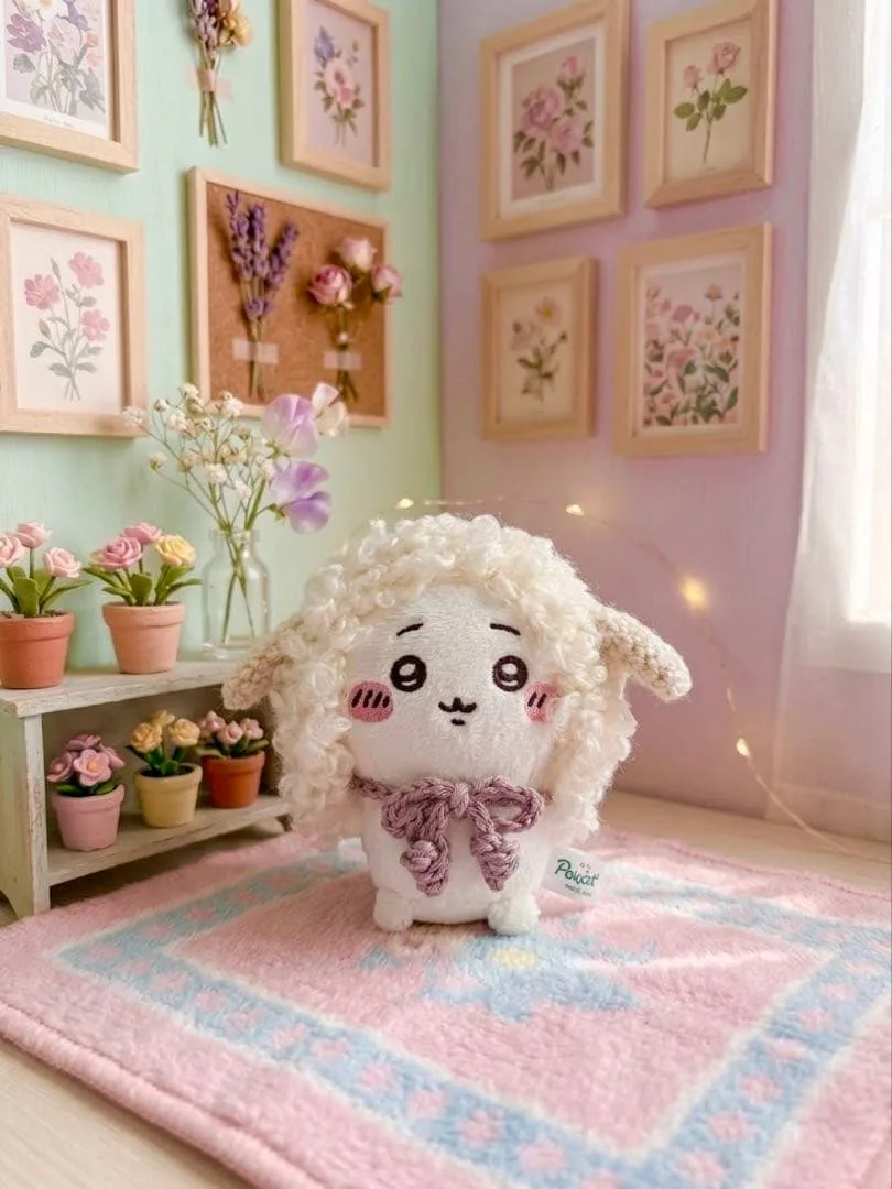 ちいかわ 垂れ耳付き 帽子 おすわり ぬいぐるみ かぎ針編み ハンドメイド