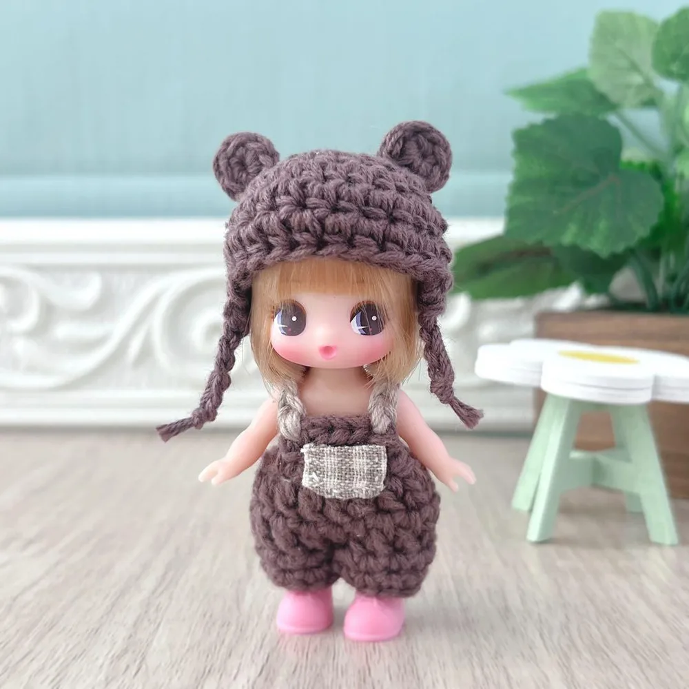 【再販】ぷちリカちゃん くま耳帽子 サロペット 2点セット ハンドメイド