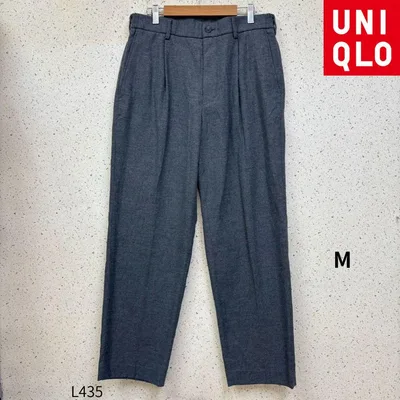 UNIQLO『ユニクロ』 メンズ タックワイドパンツ【M】グレー