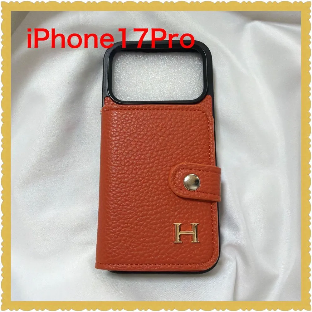 ❤️Super beautiful item❤️Final sale❤️iPhone 17 Pro case leather style orange
