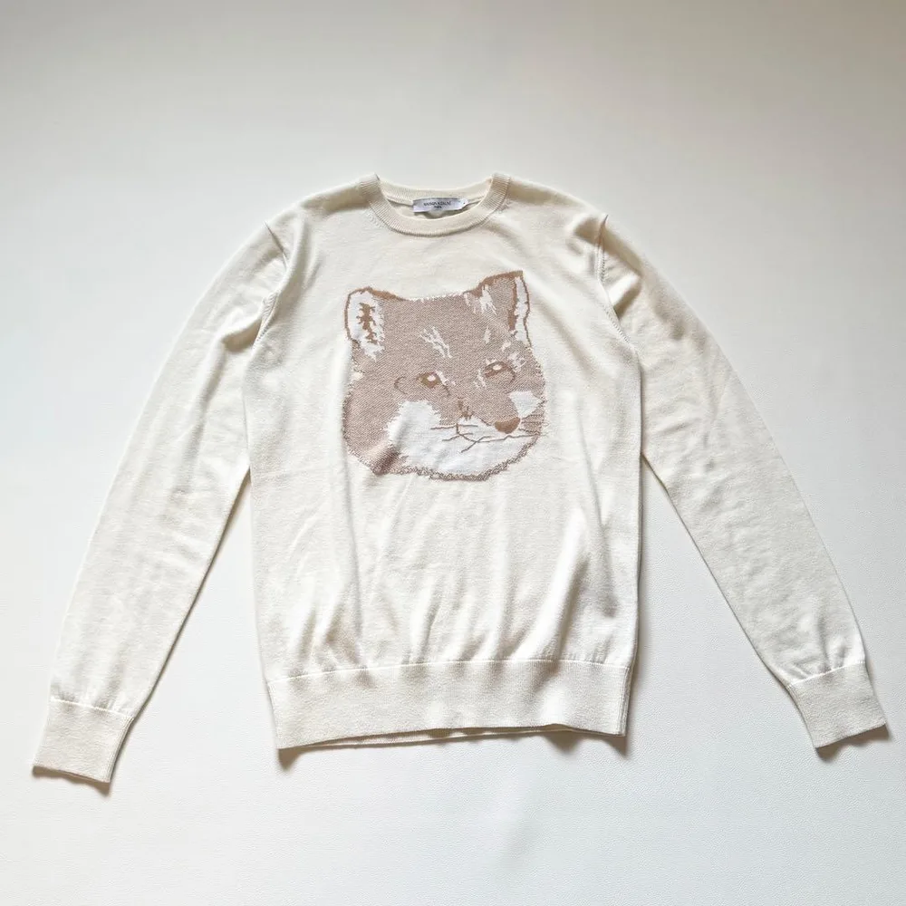 MAISON KITSUNE ニット フォックスヘッド 生成り S