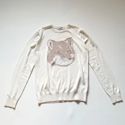 MAISON KITSUNE ニット フォックスヘッド 生成り S