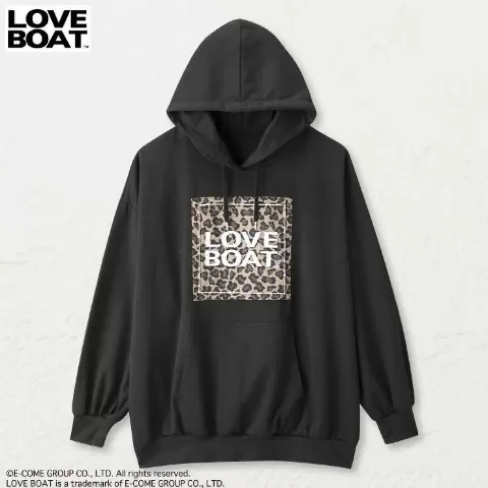 LOVE BOAT パーカー ブラック ヒョウ柄