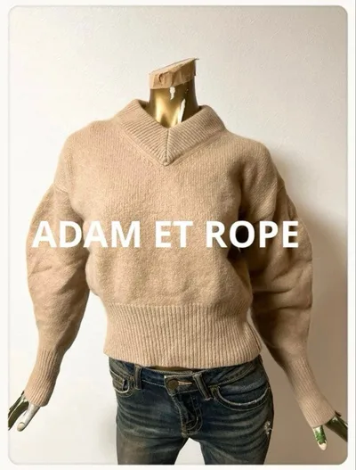 ☘️T21522☘️ADAM ET ROPE ウールカシミヤVネックプルオーバー