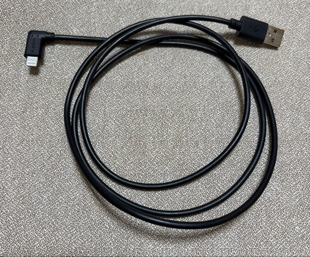 ELECOM L字 Lightningケーブル ブラック 約1.2m