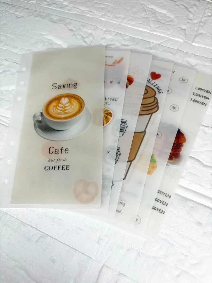 Saving リフィル A6 韓国 カフェ風メニュー マジックテープ