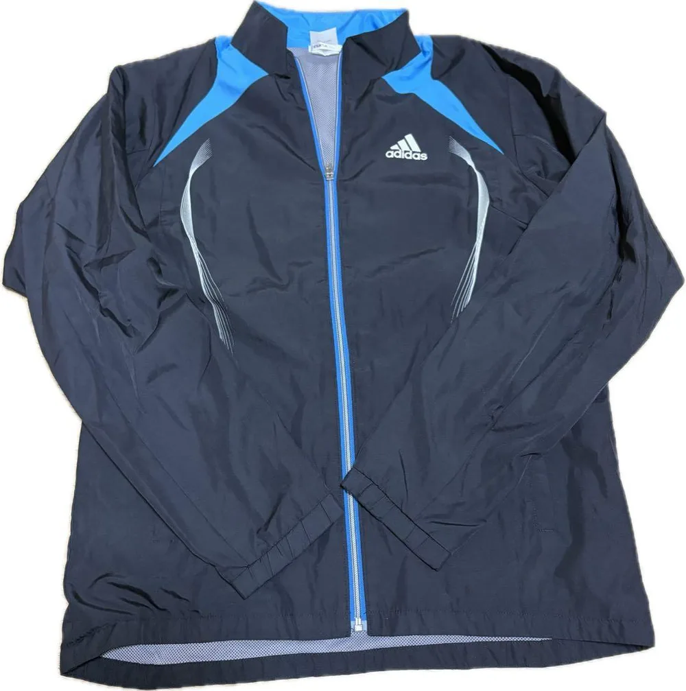 adidas アディダス ピステ ウィンドブレーカー ブラック ブルー