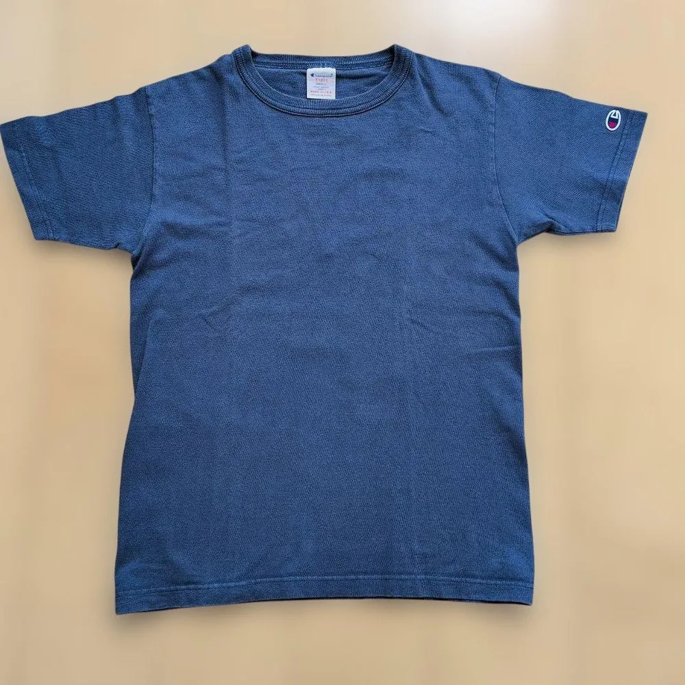 T1011 Champion Tシャツ ブルー 青 メンズ Sサイズ
