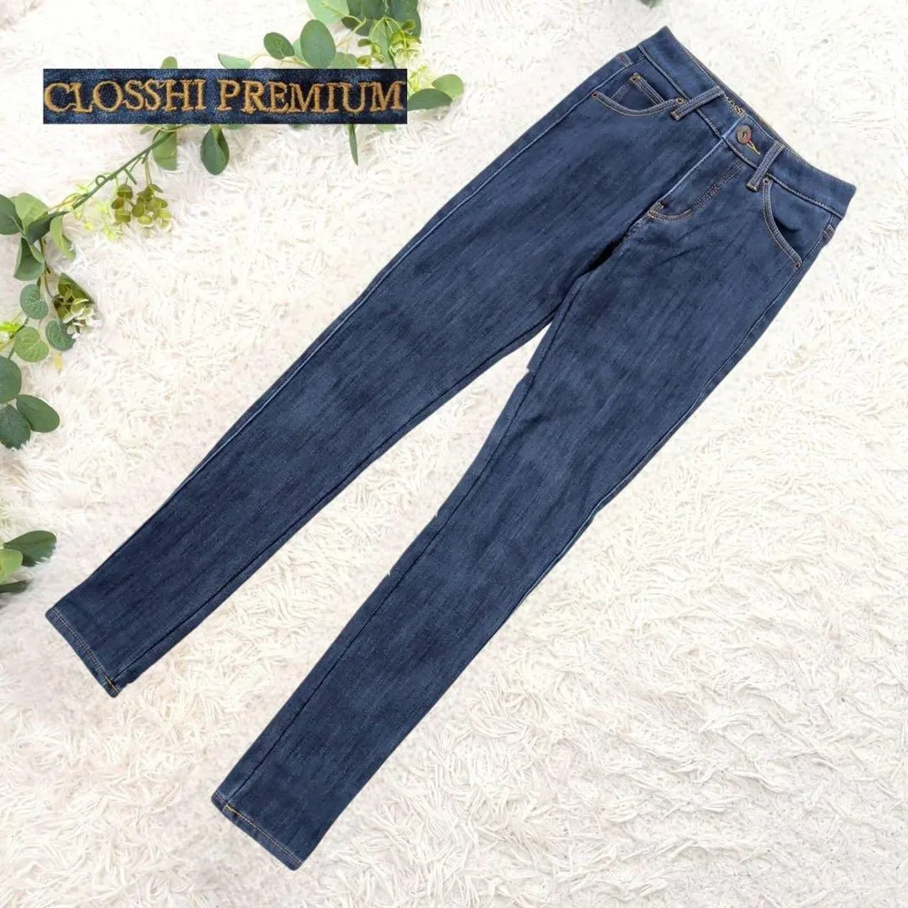 美品❗️ 裏起毛【クロッシー】プレミアムストレッチデニム 暖パン スキニー S
