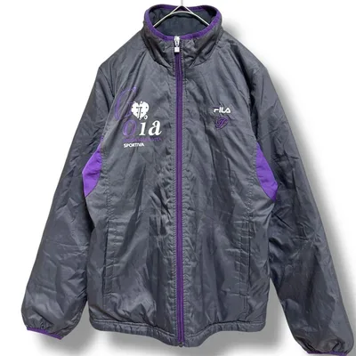 フィラ FILA トラックジャケット S フルジップ グレー×パープル アウター