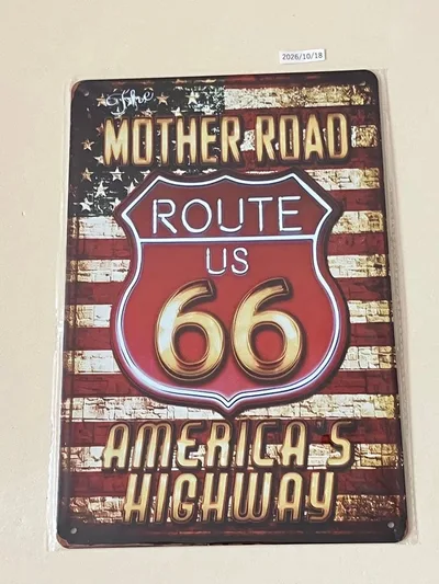 レトロ ROUTE 66 ブリキ看板 ウォールアート